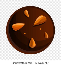 Peanut choco biscuit icon. Cartoon of peanut choco biscuit vector icon for web design  