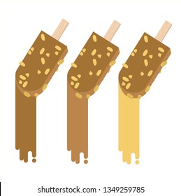 Peanut chocolate ice cream vector