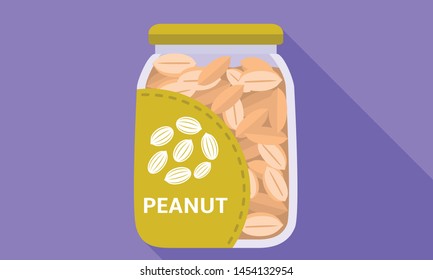 Peanut clean jar icon. Flat illustration of peanut clean jar vector icon for web design