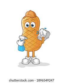 peanut cleaner vector. cartoon character