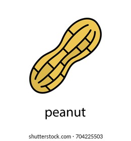 Peanut color icon. Isolated vector illustration