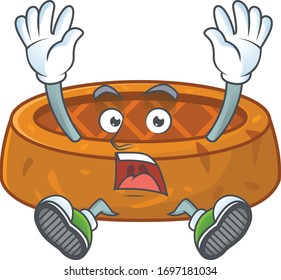 Peanut cookies cartoon character design showing shocking gesture