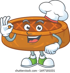 Peanut cookies cartoon design style proudly wearing white chef hat