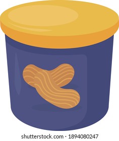 Peanut cream, illustration, vector on a white background.