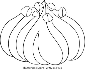 Peanut Creamy Cake Black and White Vector Line Art Illustration