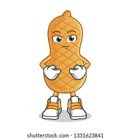 peanut do nothing mascot vector cartoon illustration