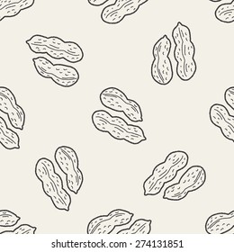Peanut doodle seamless pattern background