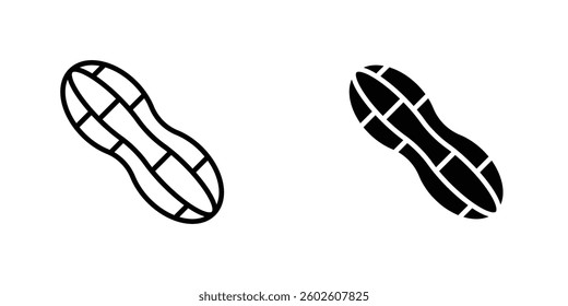 Peanut flat Icons in line outline and flat solid style on white background
