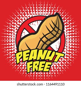 peanut free allergen ingredient for dairy free icon in pop art style. vector illustration