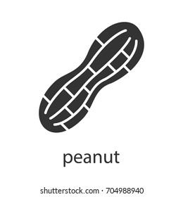 Peanut glyph icon. Silhouette symbol. Negative space. Vector isolated illustration