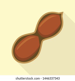 Peanut half shell icon. Flat illustration of peanut half shell vector icon for web design