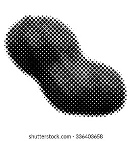 Peanut as halftone illustration on white background