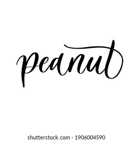 Peanut - handmade lettering calligraphy inscription.