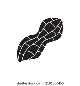 Peanut-Symbol auf schwarz-weißem Hintergrund, gefüllt