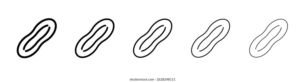 Peanut icon in black. Vector illustration for graphic design