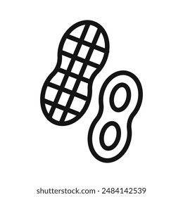 Peanut icon black and white vector sign