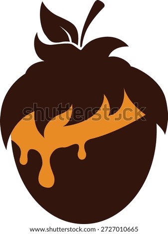 Peanut Icon with Butter Drip. Nutty Food Graphic Vector