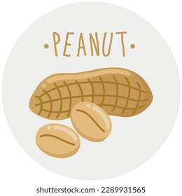 Peanut icon clipart isolated vector illustration