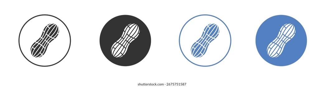 Colección de icono de cacahuete para App en colores negro y azul