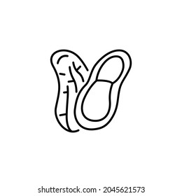 Peanut icon designed in line style in vegetable and fruit icon theme