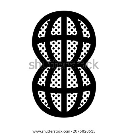 Peanut. Icon Filled with Dots.