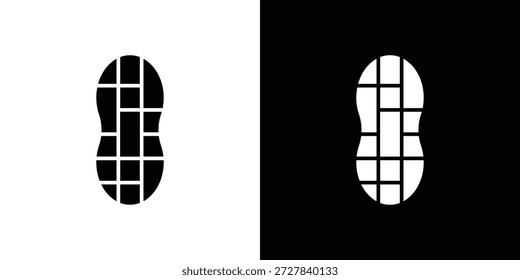 Ícone de amendoim Ilustração de vetor plano. Símbolos simples em preto