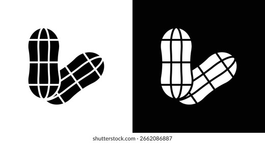 Icono de maní del paquete de Vector de diseño de estilo glifo