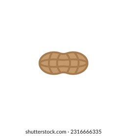 Peanut Icon, Groundnut Pictogram, Pea Nuts Snack Symbol, Peanuts Sign, Simple Line Peanut Nutshell Icon, Minimal Vector Illustration