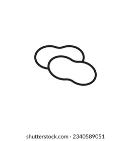Peanut Icon, Groundnut Pictogram, Pea Nuts Snack Symbol, Peanuts Sign, Simple Line Peanut Nutshell Icon, Minimal Vector Illustration