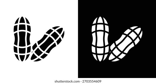Icono de maní ilustración doodle. Conjunto de Vector de ilustración plana