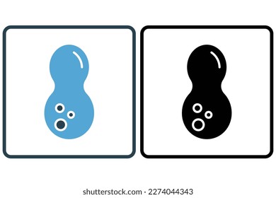 Peanut icon illustration. icon related to nuts. Solid icon style. Simple vector design editable