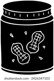 peanut icon or jar logo of food illustration nut for leaf with healthy silhouette and organic shape natural as nature to leaves shell vector peanuts background plant art green of snack nutrition