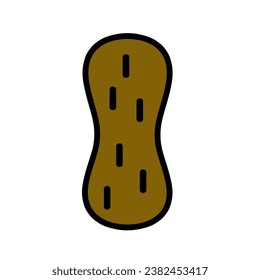 Peanut icon line isolated on white background.