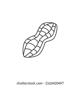 Peanut icon in line style icon, isolated on white background