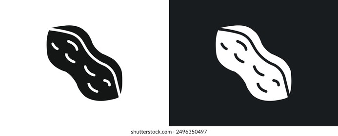 Conjunto de gráficos lineales de icono de cacahuete Vector en negro