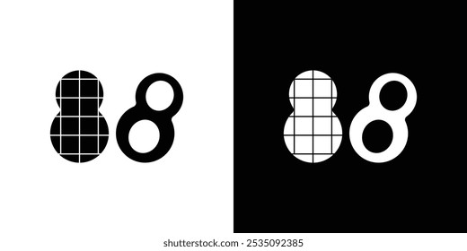 Peanut icon linear logo isolated