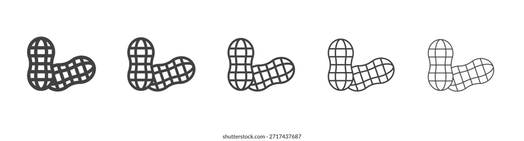 Peanut icon in linear strokes concept