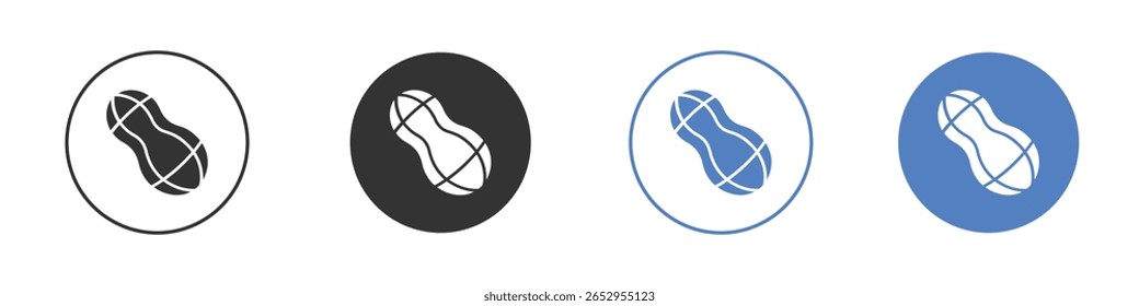 Diseños gráficos del logotipo del icono del cacahuete