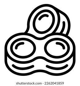 Peanut icon outline vector. Butter nut. Melt lunch