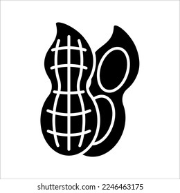Peanut icon. Outline of peanut vector icon for web design. vector illustration isolated on white background
