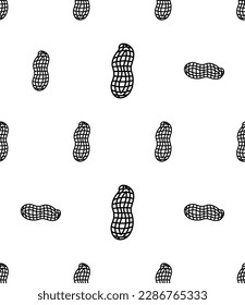 Peanut Icon Seamless Pattern, Groundnut Icon, Goober Icon, Monkey Nut Icon, Arachis Hypogaea Vector Art Illustration