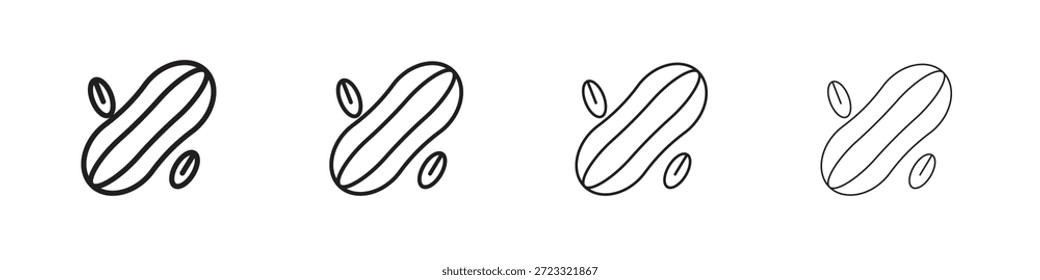 Conjunto de ícones amendoim, Ilustração, Preto