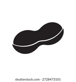 Diseño de ilustración plana de Vector de silueta de icono de maní.
