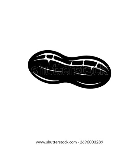 Peanut icon silhouette vector flat illustration design.