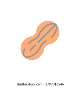 Peanut icon. Simple color vector elements of vegetarian food icons for ui and ux, website or mobile application