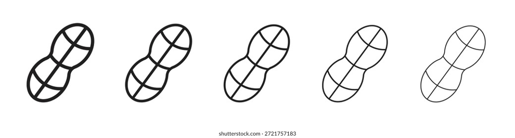 Ícone de amendoim. Estilo de contorno simples. Elementos gráficos.