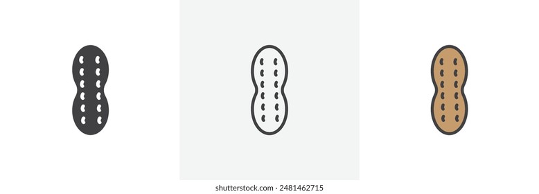 Peanut icon symbol collection on white background.