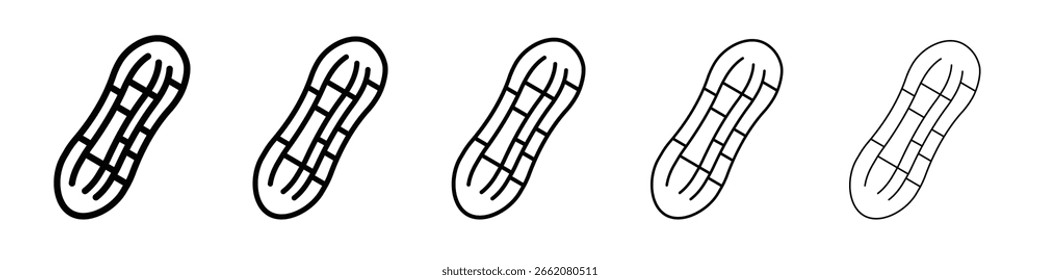 Concepto de símbolo de icono de cacahuete para Diseño web. icono de Vector de línea simple. ilustración de logotipo.
