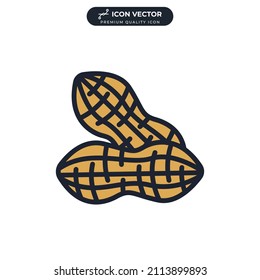 Peanut icon symbol template for graphic and web design collection logo vector illustration