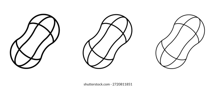Peanut icon thin line symbol on white background, editable stroke vector illustration